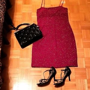 RED HOT Super Sexy Bodycon Sparkling Cocktail/Prom Dress, L